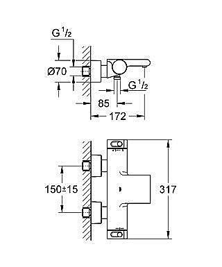Термостат для ванны Grohe Grohtherm 2000 New 34174001 купить в интернет-магазине сантехники Sanbest