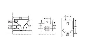 Унитаз подвесной D&K Venice DT1026016 белый, безободковый, с крышкой микролифт купить в интернет-магазине Sanbest
