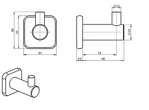 Крючок WONZON & WOGHAND WW-V1301-GM темный графит купить в интернет-магазине сантехники Sanbest