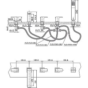 Смеситель для ванны Kaiser Sonat 34222 купить в интернет-магазине сантехники Sanbest