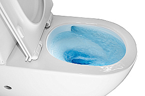 Унитаз напольный Azario Corsa AZ-2062T белый, безободковый, с бачком, с крышкой микролифт, слив торнадо купить в интернет-магазине Sanbest