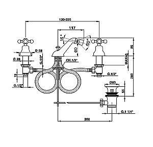 Смеситель для биде Cisal Arcana Ceramic AC00122024 купить в интернет-магазине сантехники Sanbest