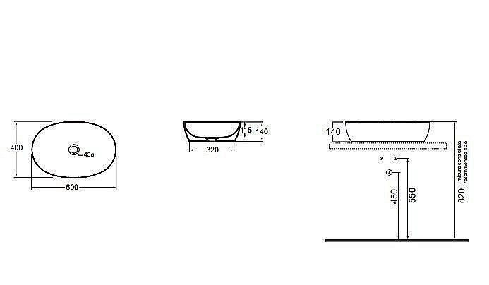 Раковина накладная Azzurra Elegance 60 ECI60 bi*0 белая купить в интернет-магазине Sanbest
