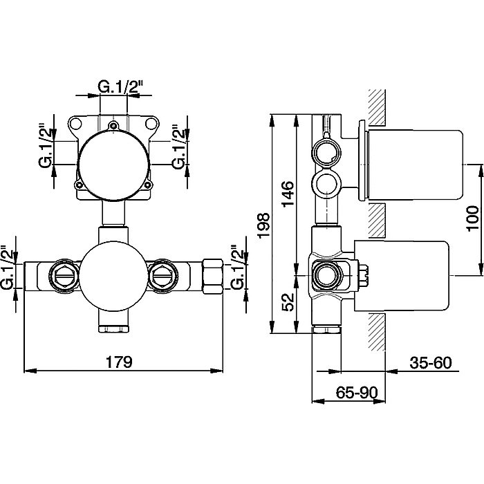 Встраиваемая часть смесителя Cisal Less ZA01850104 купить в интернет-магазине сантехники Sanbest