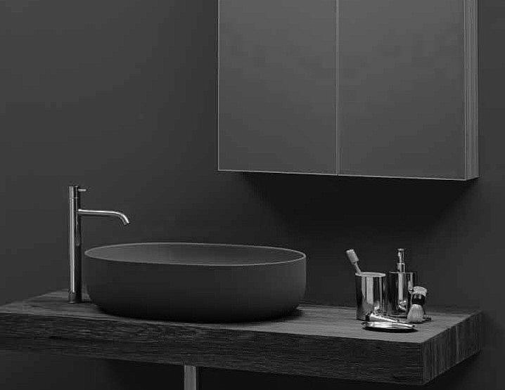 Раковина накладная Kerasan Nolita 60 534331 черная матовая купить в интернет-магазине Sanbest