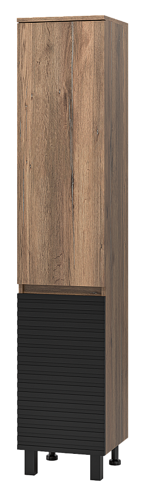 Пенал Brevita Дакота 35 DAK-050350-19/02 черный/темное дерево для ванной в интернет-магазине сантехники Sanbest