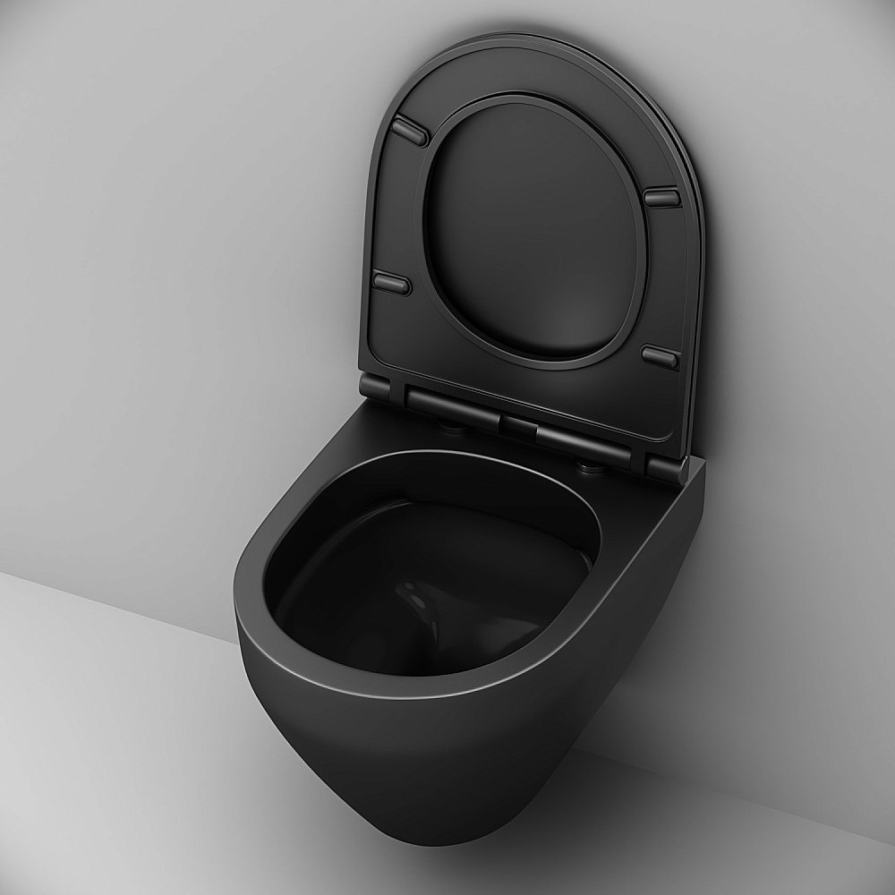 Унитаз подвесной AM.PM Spirit V2.0 C701700MBSC черный матовый, безободковый купить в интернет-магазине Sanbest