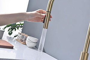 Смеситель для кухни Paulmark Senso Se215180-LG светлое золото купить в интернет-магазине сантехники Sanbest