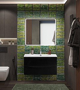 Тумба с раковиной BelBagno MARINO-CER-N-900-2C-SO-NL-P Nero Lucido для ванной в интернет-магазине Sanbest