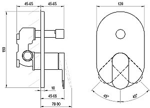 Смеситель для душа Ravak Chrome II X070454 хром купить в интернет-магазине сантехники Sanbest