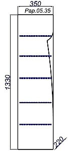 Пенал подвесной Clarberg Papyrus 35 для ванной в интернет-магазине сантехники Sanbest