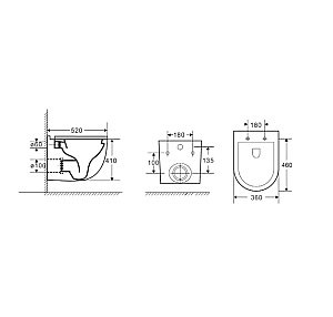 Унитаз подвесной Grossman GR-4483BMSQ черный матовый, безободковый, с крышкой микролифт, слив торнадо купить в интернет-магазине Sanbest