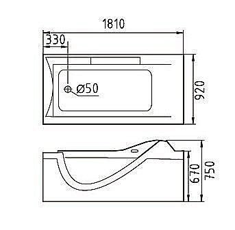 Ванна акриловая Gemy Glass Panel G9055 K 181x92 белая с гидромассажем купить в интернет-магазине Sanbest