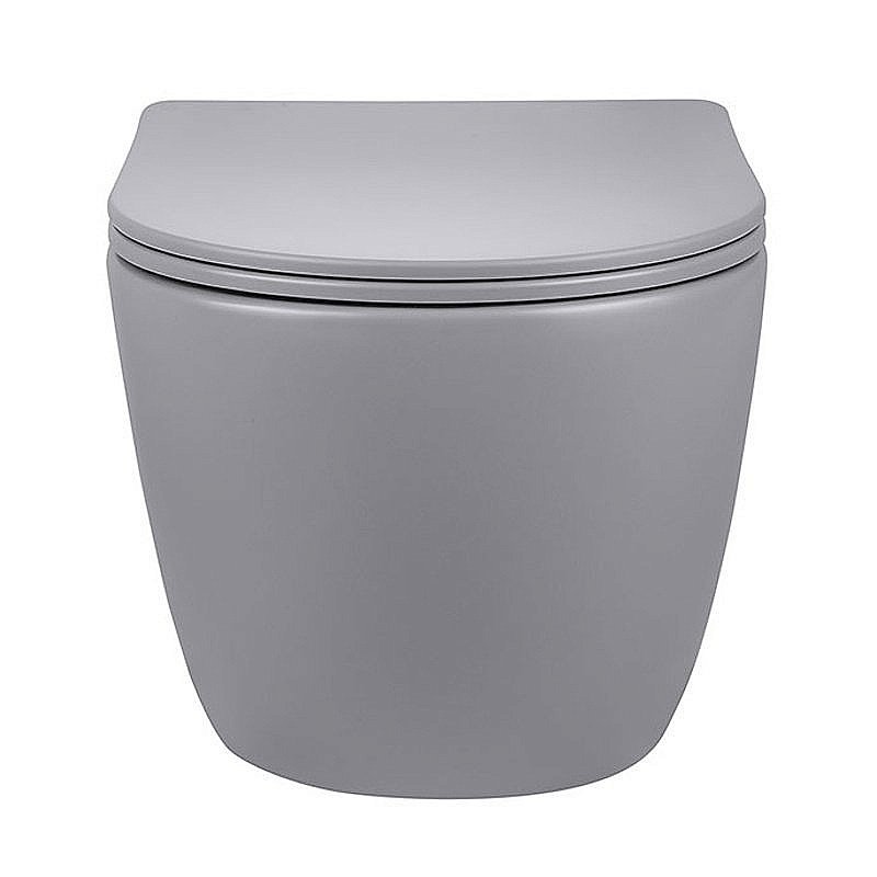 Унитаз подвесной Vincea Globo VT1-14SMG безободковый, с крышкой микролифт, серый матовый купить в интернет-магазине Sanbest