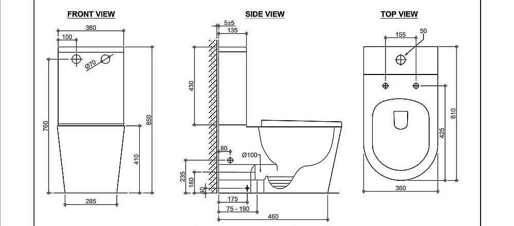 Унитаз напольный Black&White Universe W-7793 белый, безободковый, с бачком купить в интернет-магазине Sanbest