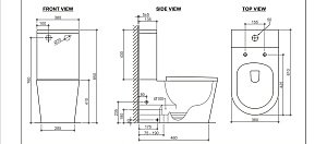 Унитаз напольный Black&White Universe W-7793 купить в интернет-магазине Sanbest