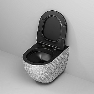 Унитаз подвесной Grossman Color GR-4411SBRS безободковый, с крышкой микролифт, серебро/декор купить в интернет-магазине Sanbest