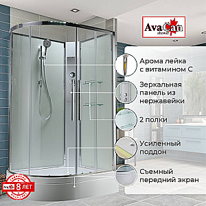Душевая кабина AvaCan EM Серия EM3912 NT 120х90 без крыши прозрачная купить в интернет-магазине Sanbest