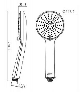 Душевая лейка Bravat STREAM P70138CP-1A-RUS купить в интернет-магазине сантехники Sanbest