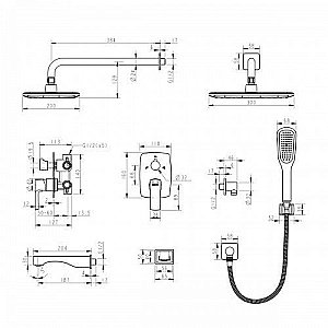 Душевая система Lemark Ursus LM7222BL Черный купить в интернет-магазине сантехники Sanbest