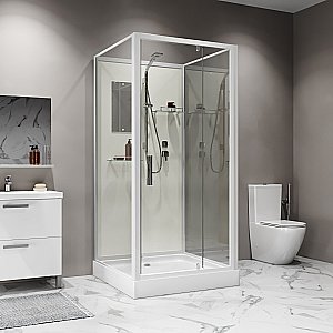 Душевая кабина Niagara Standart ST100/15Q/BK 100х100 стекло прозрачное/профиль белый купить в интернет-магазине Sanbest