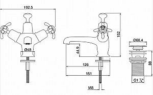 Смеситель для раковины Burlington AN6-QT купить в интернет-магазине сантехники Sanbest