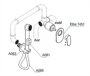 Гигиенический душ WasserKRAFT Elbe A117451 купить в интернет-магазине сантехники Sanbest