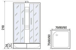 Душевая кабина МОНОМАХ Б/К 70/24 S МЗ 70x70 купить в интернет-магазине Sanbest