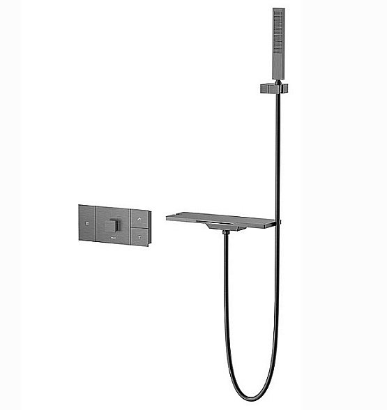 Душевая система Vincea Futura VSFW-2F110TGM вороненая сталь купить в интернет-магазине сантехники Sanbest