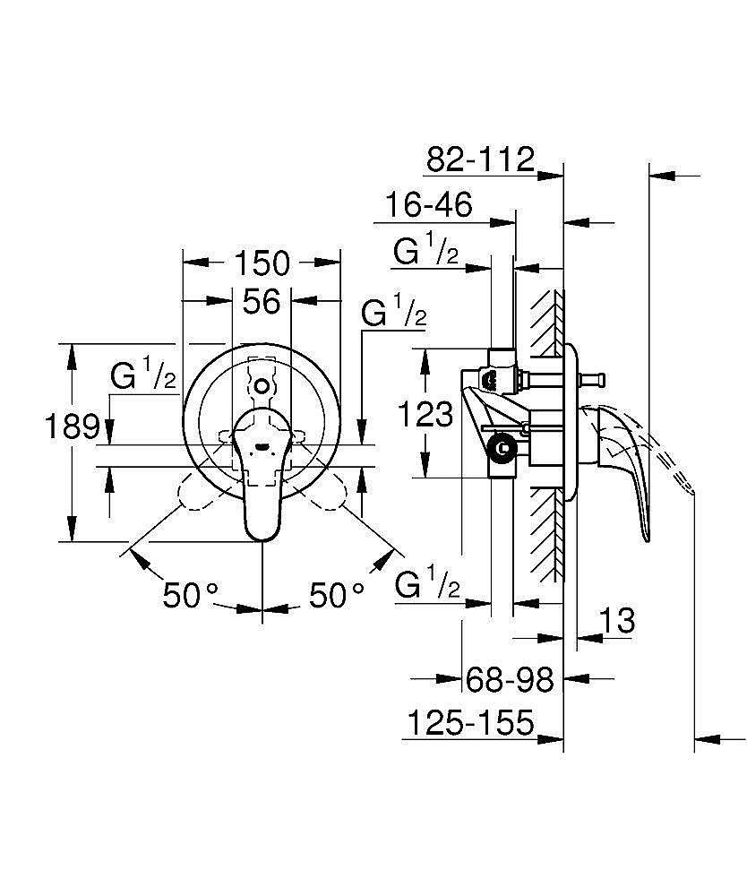 Смеситель для душа Grohe Euroeco 32747000 хром купить в интернет-магазине сантехники Sanbest