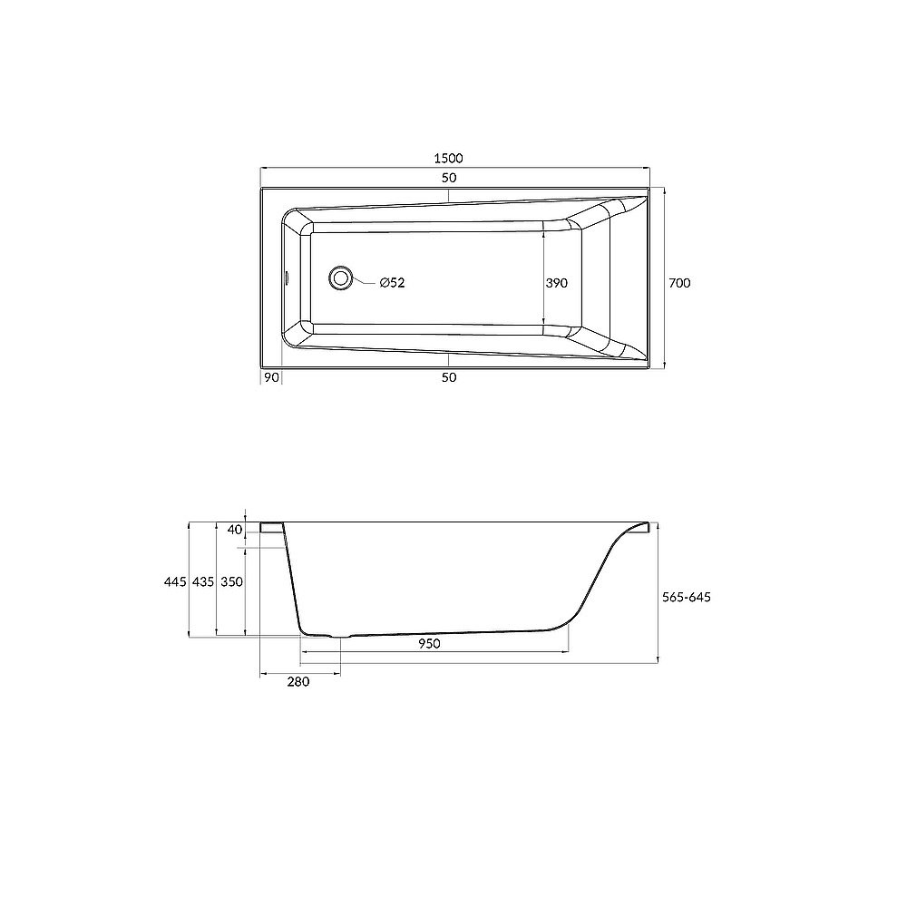 Ванна акриловая Cersanit LORENA 64531 150x70 купить в интернет-магазине Sanbest