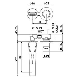 Смеситель для ванны Webert One-B NB830606015 купить в интернет-магазине сантехники Sanbest