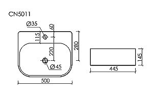 Раковина накладная Ceramica Nova Element CN5011 белая купить в интернет-магазине Sanbest