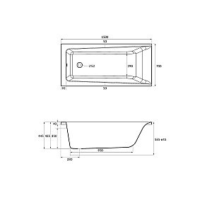 Ванна акриловая Cersanit LORENA 64531 150x70 купить в интернет-магазине Sanbest