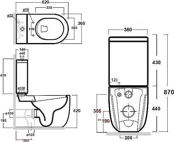Унитаз-компакт Bien VOKHA MDKD063N1VP0W6SZ0 белый матовый, с крышкой микролифт, с бачком, безободковый купить в интернет-магазине Sanbest