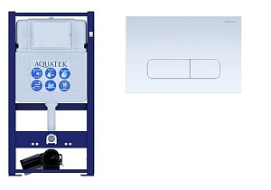 Инсталляция для унитаза Aquatek INS-0000016 с кнопкой KDI-0000013 белая купить в интернет-магазине сантехники Sanbest