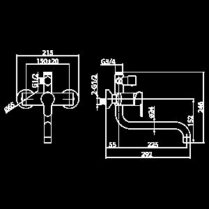 Душевая система Elghansa 2306683-2C (Set-34) хром купить в интернет-магазине сантехники Sanbest