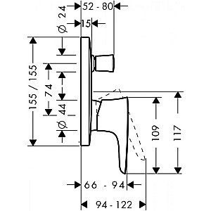 Смеситель для душа Hansgrohe PuraVida 15447000 хром купить в интернет-магазине сантехники Sanbest