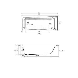 Ванна акриловая Cersanit LORENA 64265 170х70 купить в интернет-магазине Sanbest