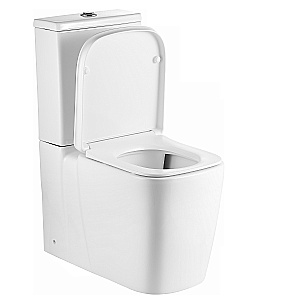 Напольный унитаз-компакт Black&White Gravity 7770WX безободковый, слив-торнадо, с крышкой микролифт, с бачком, белый глянцевый купить в интернет-магазине Sanbest