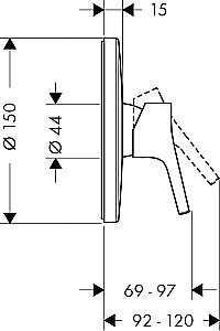 Смеситель для душа Hansgrohe Talis S 72606000 купить в интернет-магазине сантехники Sanbest