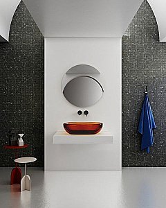 Раковина накладная прозрачная ABBER Kristall AT2805Opal коричневая купить в интернет-магазине Sanbest