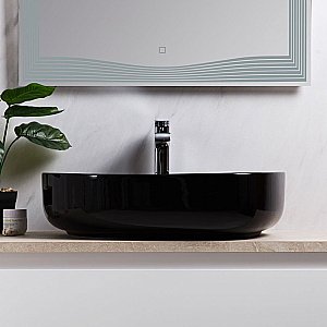 Раковина накладная BelBagno 55 BB1435-NERO черная купить в интернет-магазине Sanbest