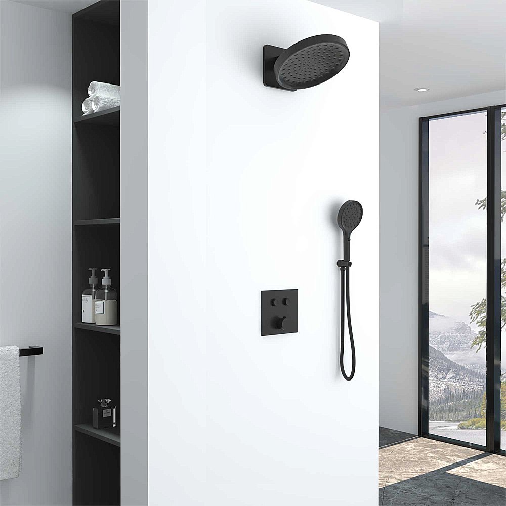 Душевая система Vincea Inspire VSFW-421I3MB черная матовая купить в интернет-магазине сантехники Sanbest