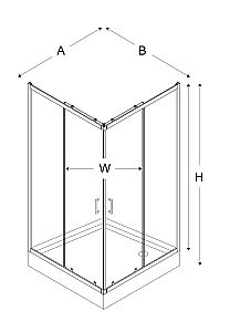 Душевой уголок с поддоном NEW TRENDY SUVIA ZS-0004 90 x90 стекло прозрачное/профиль хром купить в интернет-магазине Sanbest