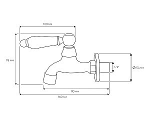 Сливной кран Bronze de Luxe 21988/1 насадка-расекатель купить в интернет-магазине сантехники Sanbest