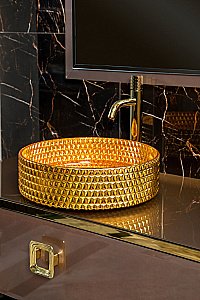 Консоль с раковиной и столешницей Armadi Art LUCIDO 770-100-PU 100 лиловый для ванной в интернет-магазине сантехники Sanbest