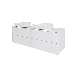 Тумба с раковиной Orange Otto 130 Ot-130TuMDF+B07-500W белая глянцевая для ванной в интернет-магазине Sanbest