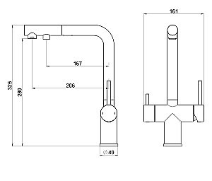 Смеситель для кухни WONZON & WOGHAND WW-88458018-BN брашированный никель купить в интернет-магазине сантехники Sanbest