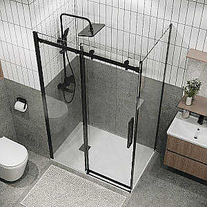 Душевой уголок Grossman Classic 160х80 120.K33.04.1680.21.00 стекло прозрачное/профиль черный матовый купить в интернет-магазине Sanbest